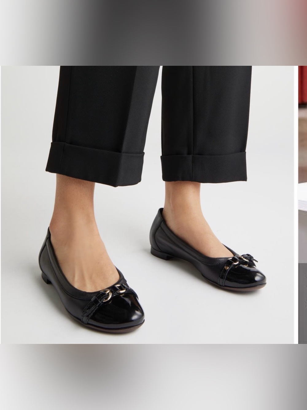 Agl Black Leather Ballet Flats . Women's Monika Cap Toe Ball. Sz 36